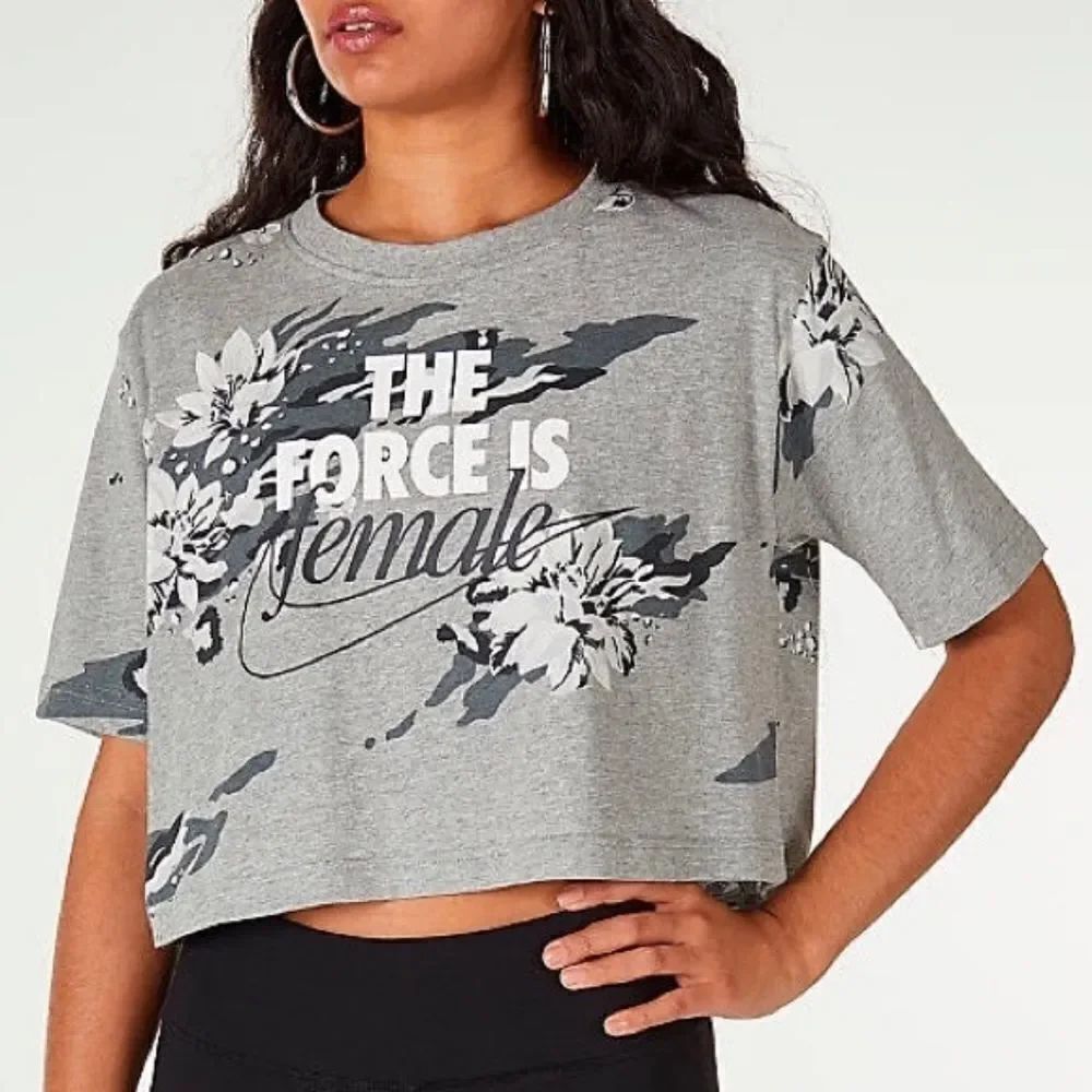 Nike Force is Female Cropped Boxy Tee Floral Small